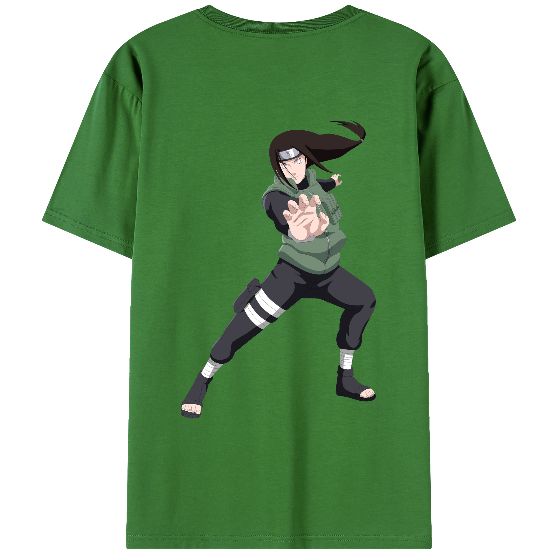 （画像用） NARUTO -ナルト- 日向ネジ Hyūga Neji レディース半袖Tシャツ(バックプリント)
